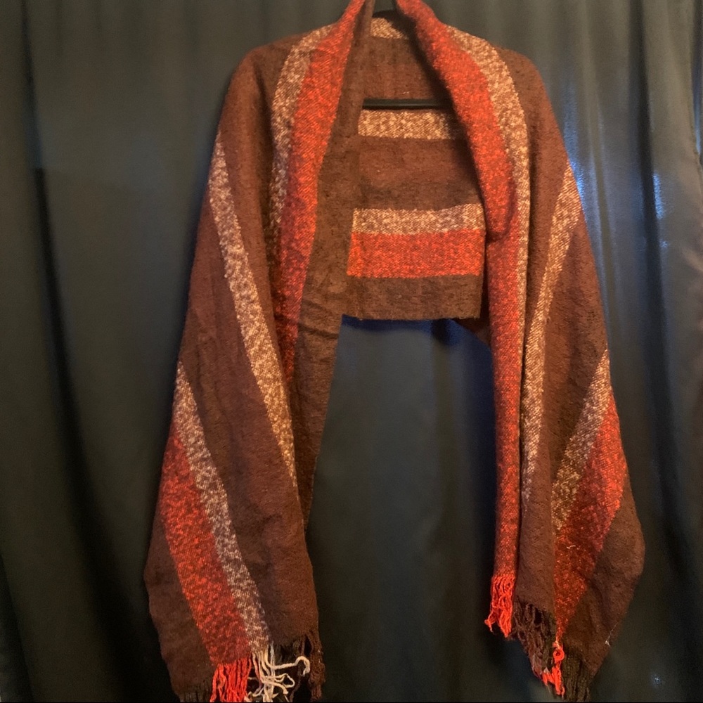 Red acrylic blanket scarf